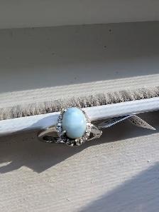 Brand New Silver Natural Larimar Ring For Sale - Photo 8