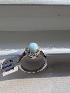 Brand New Silver Natural Larimar Ring For Sale - Photo 9