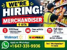 Retail Merchandiser – GTA (Hourly   mileage)