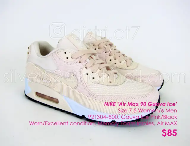 NIKE W Air Max 90 921304-800 Sz 7W Worn ('Guava Ice'/Pink)