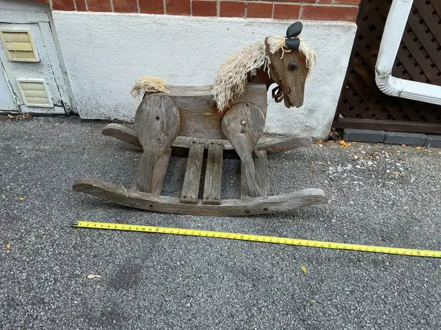 Antique Handcrafted Wooden Rocking Horse !
