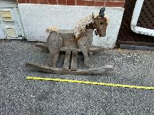 Antique Handcrafted Wooden Rocking Horse !