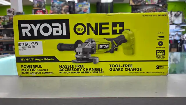 RYOBI 18v 4-1/2' Angle Grinder PCL445B - BRAND NEW