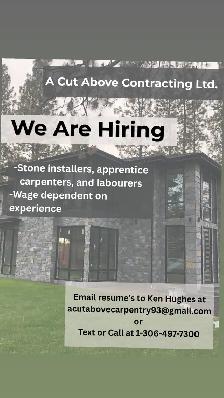 Carpenter/stone masons wanted