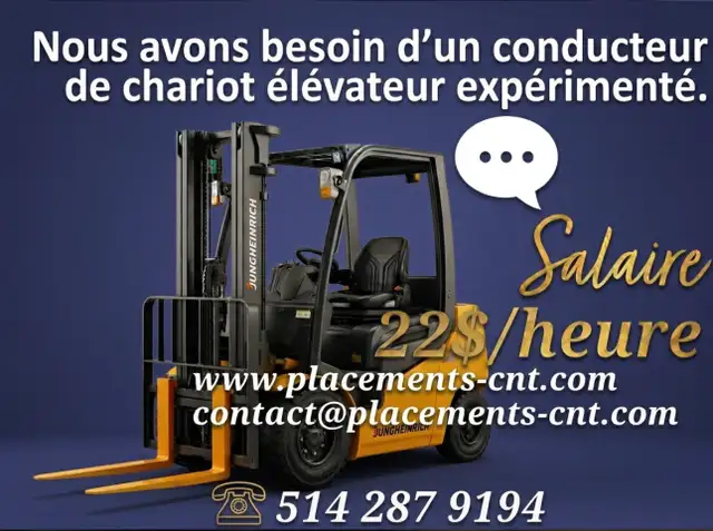 Cariste rechercher (conducteur de chariot élévateur)