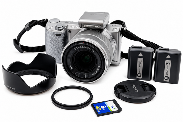 Sony Alpha NEX-5R 16.1MP Mirrorless Digital Camera   Lens $319