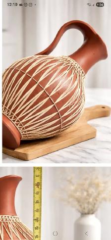 Vintage Gmundner Keramik Pottery Raffia Jug Vase - Photo 3