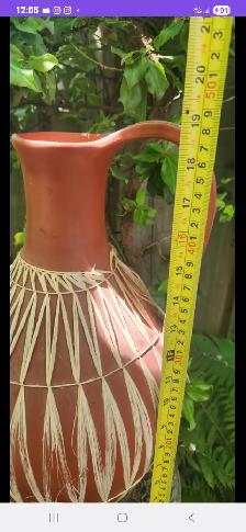 Vintage Gmundner Keramik Pottery Raffia Jug Vase - Photo 6