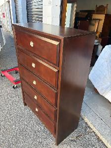 Free delivery used Five-drawer wooden chest of drawers - Photo 2
