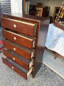 Free delivery used Five-drawer wooden chest of drawers - Photo 5