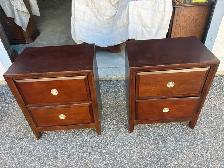 Free delivery used Set of 2 Dark Wood Nightstands