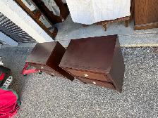 Free delivery used Set of 2 Dark Wood Nightstands - Photo 7