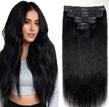 100% Human Hair Clip in Hair Extensions - Photo 2