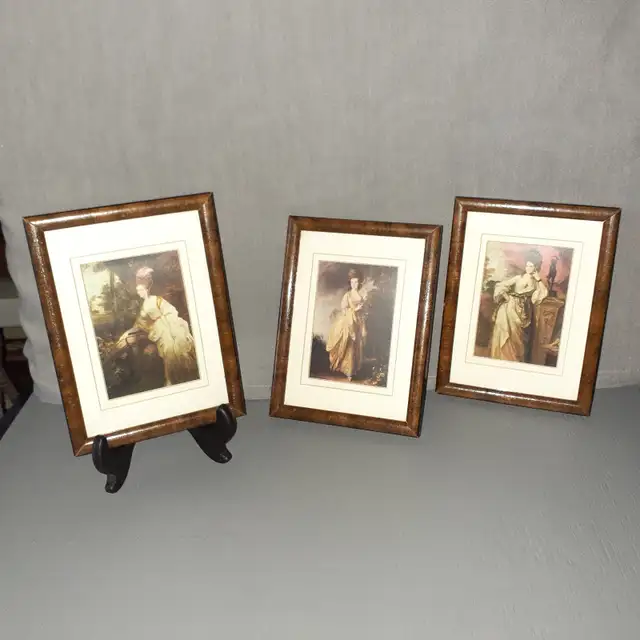 3 cadres reproductions de célèbres portraits datant de 1770-1780