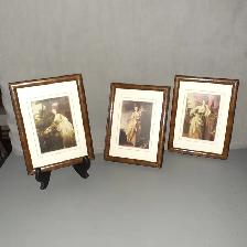 3 cadres reproductions de célèbres portraits datant de 1770-1780