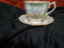 Vintage Tea Cup & Saucer. The Silver Birch pattern 1940's -50's