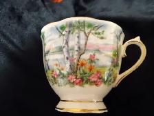 Vintage Tea Cup & Saucer. The Silver Birch pattern 1940's -50's - Photo 4