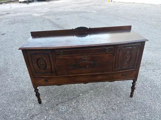 Free delivery used antique Vintage Wooden Buffet Sideboard