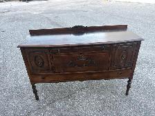 Free delivery used antique Vintage Wooden Buffet Sideboard - Photo 2