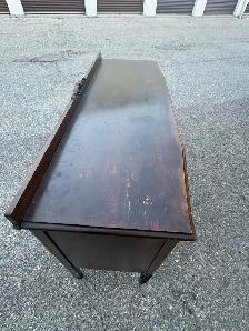 Free delivery used antique Vintage Wooden Buffet Sideboard - Photo 6