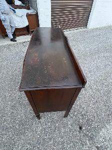 Free delivery used antique Vintage Wooden Buffet Sideboard - Photo 7