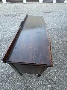 Free delivery used antique Vintage Wooden Buffet Sideboard - Photo 9