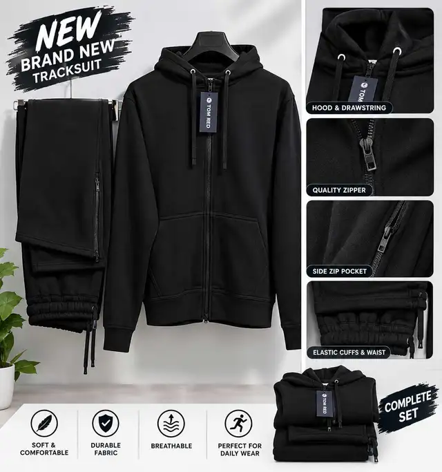 Brand New Black Tracksuit Set – Hoodie and trouser | Styl