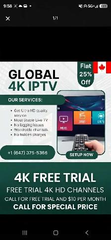 4k HD tv iptv free trial 647-375-5366