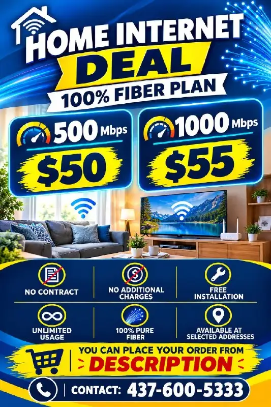 100% Fiber Home Internet | Unlimited Data