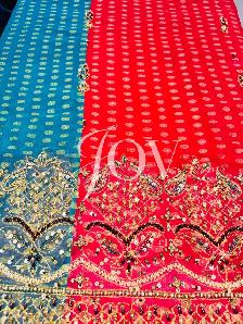 Handmade vintage heavy bridal duppata fabric - Photo 3