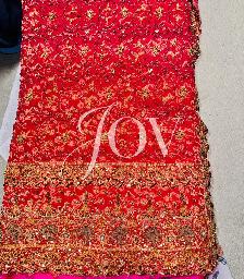 Handmade vintage heavy bridal duppata fabric - Photo 5