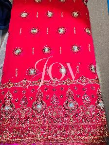 Handmade vintage heavy bridal duppata fabric - Photo 7