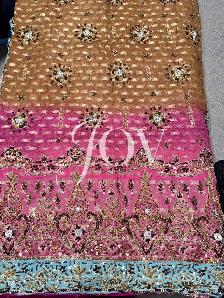 Handmade vintage heavy bridal duppata fabric - Photo 8