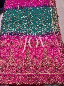 Handmade vintage heavy bridal duppata fabric - Photo 10
