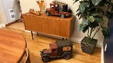 Mid century. TEAK TECK Fruits plateau / Vase Murano / Camions / - Photo 9