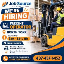 Urgently Hiring Freight Operator in Northyork