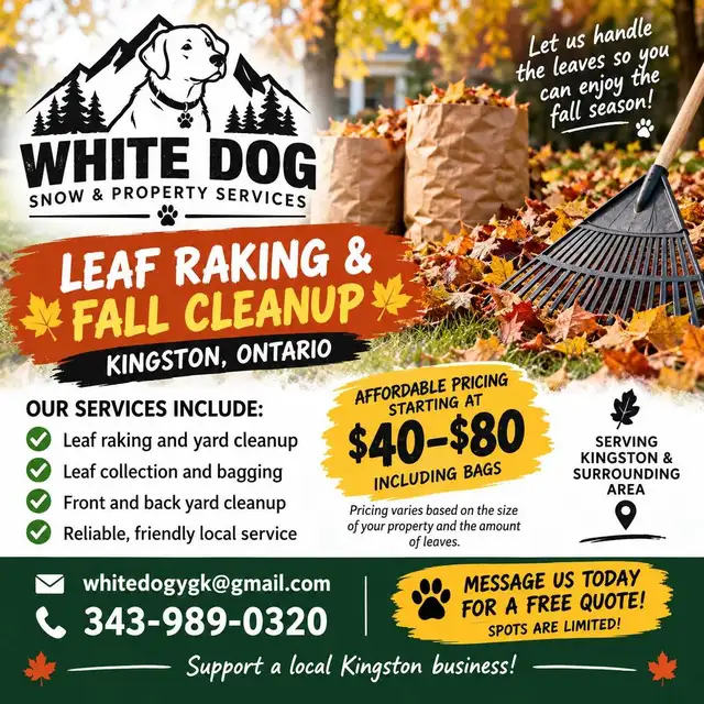 LEAF RAKING & FALL CLEANUP —  YGK  Done for Monda