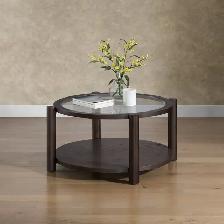 Henredon 38 in. Round Glass Top Coffee Table - Photo 2