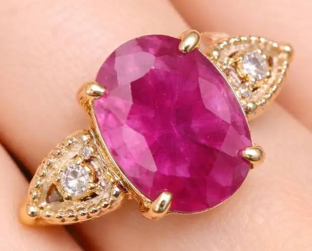 Brand New 10K Gold Natural Ruby Ring For Sale