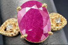 Brand New 10K Gold Natural Ruby Ring For Sale - Photo 4