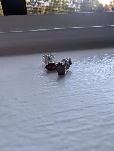 Brand New Silver Garnet Earrings For Sale - Photo 4