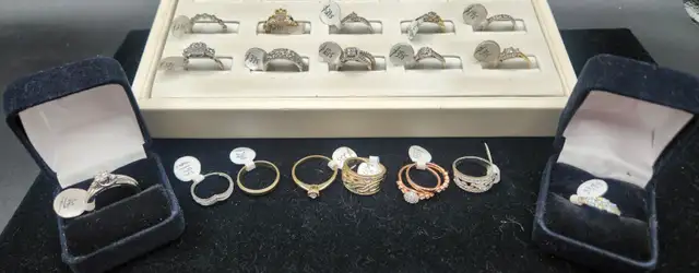 Variety of 10k Gold Bands, Rings with Diamonds, Wedding Sets..