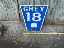 Vintage GREY COUNTY 18 Road Sign ! - Photo 2