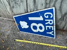 Vintage GREY COUNTY 18 Road Sign ! - Photo 4