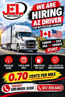 AZ DRIVERS NEEDED - USA RUNS