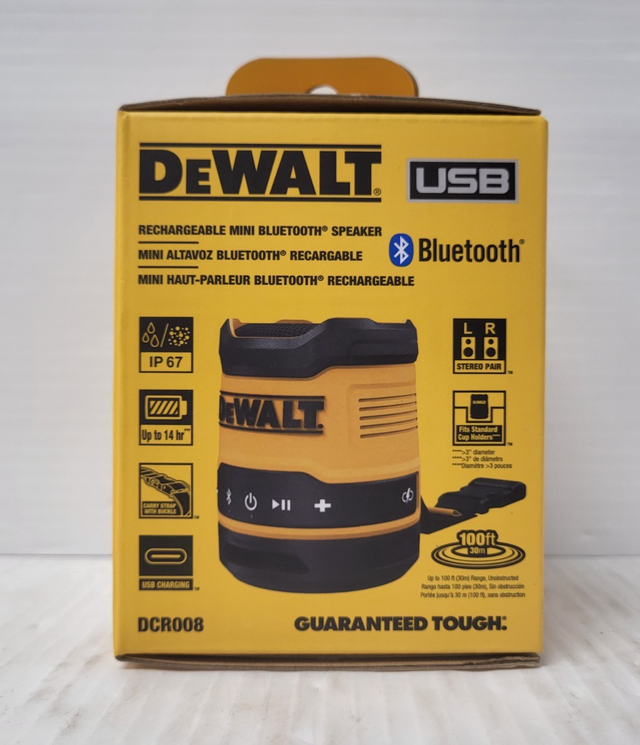 (N94603-1) Dewalt DCR008 Mini Wireless Speaker