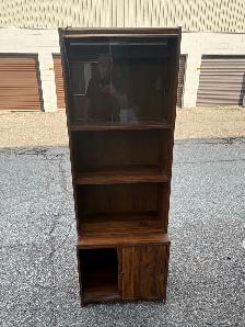 Free delivery used Vintage Dark Wood Shelving Unit