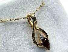Brand New Gold Plated Garnet Necklace For Sale