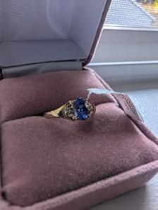 Brand New 10K Yellow Gold Tanzanite Ring For Sale - Photo 2