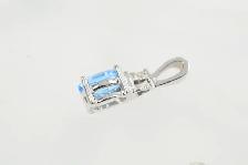 10K BLUE STONE & DIAMOND PENDANT - Photo 4